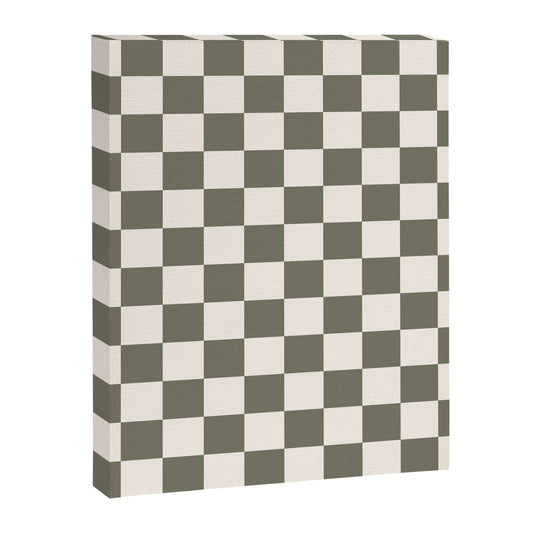 Checkerboard - Olive Green Canvas Print Gallery Image 1