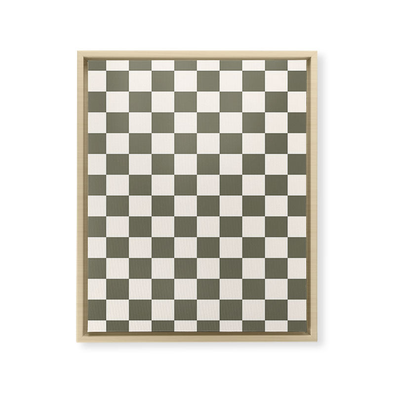 Checkerboard - Olive Green Framed Canvas Print Gallery Image 25