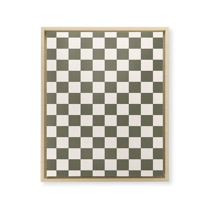 Checkerboard - Olive Green Framed Canvas Print Gallery Image 25