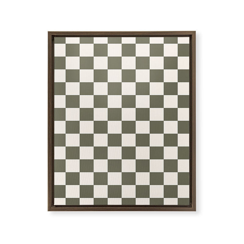 Checkerboard - Olive Green Framed Canvas Print Gallery Image 14