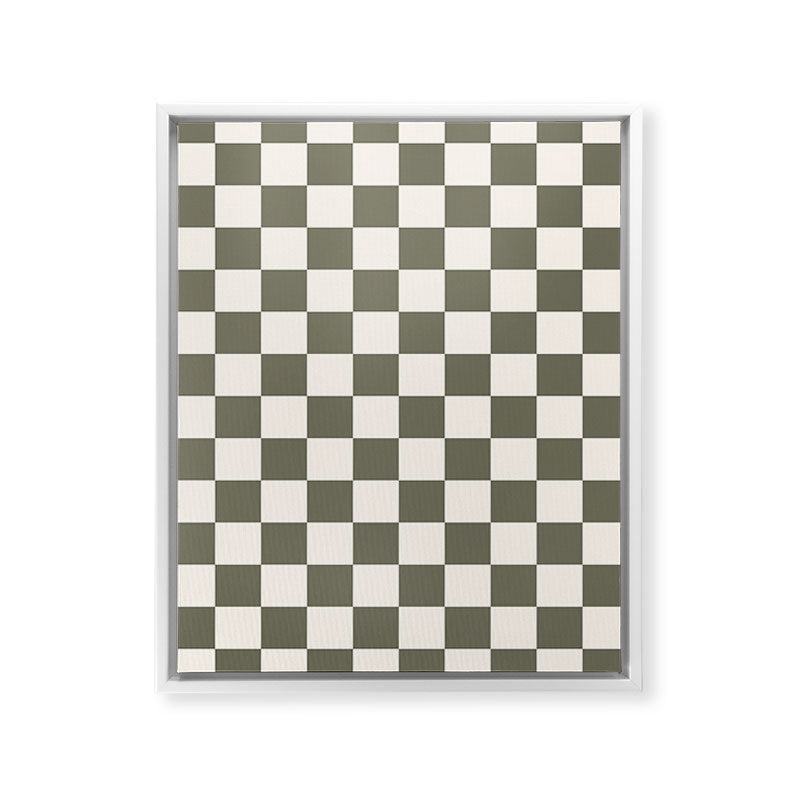 Checkerboard - Olive Green Framed Canvas Print Gallery Image 35