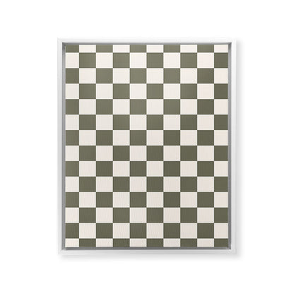 Checkerboard - Olive Green Framed Canvas Print Gallery Image 35