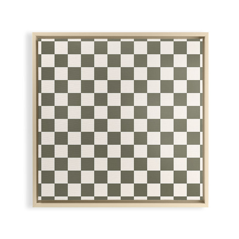 Checkerboard - Olive Green Framed Canvas Print Gallery Image 20