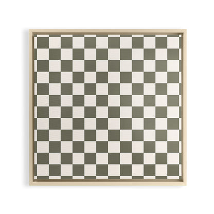 Checkerboard - Olive Green Framed Canvas Print Gallery Image 20