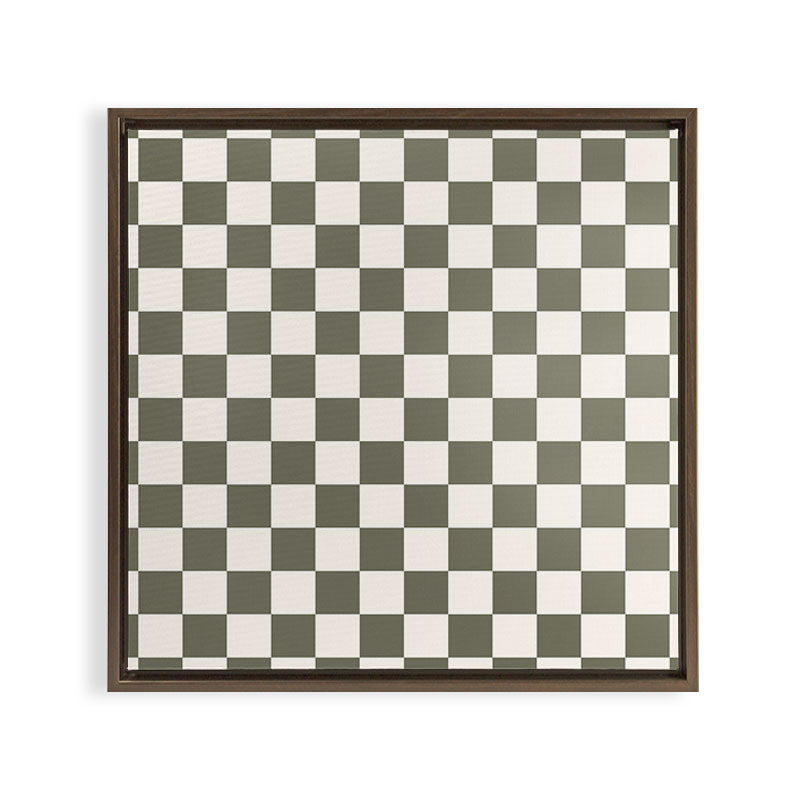 Checkerboard - Olive Green Framed Canvas Print Gallery Image 15