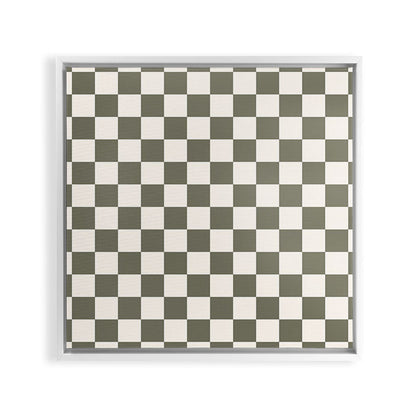 Checkerboard - Olive Green Framed Canvas Print Gallery Image 33