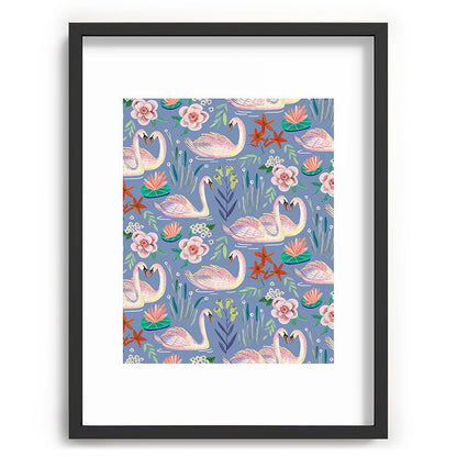 Swan Pattern Framed Art Print Gallery Image 83