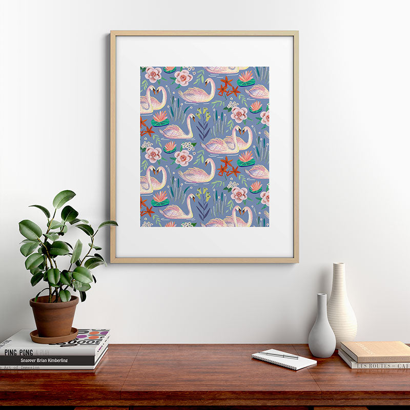 Swan Pattern Framed Art Print Gallery Image 29