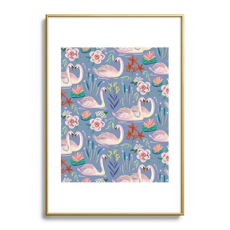 Swan Pattern Framed Art Print Gallery Image 123
