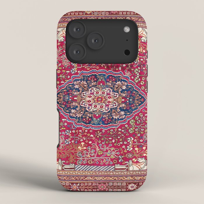 Qashqaâi Antique Fars Persian Rug Print iPhone Case Gallery Image 3