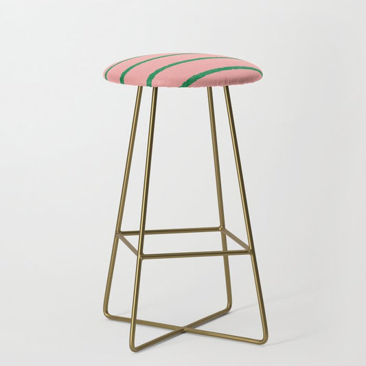 Miami Simple Stripe Pink and Green Pattern Stool Gallery Image 2