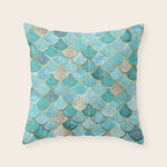 Moroccan Mermaid Fish Scale Pattern, Aqua,Teal Throw Pillow Gallery Image 1