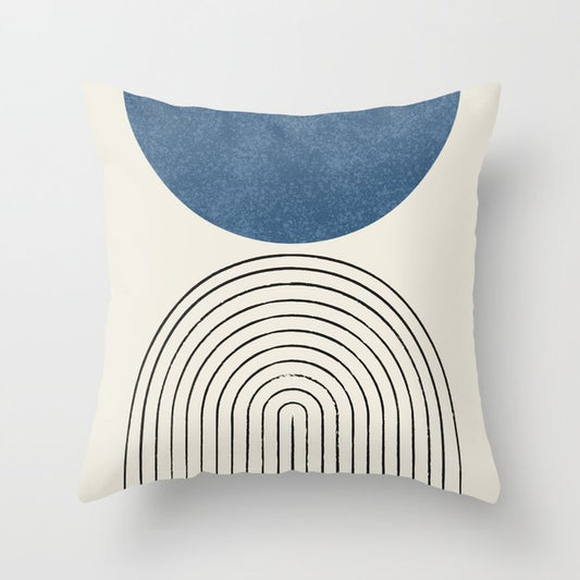 Arch Balance Blue Throw Pillow Gallery Image 1