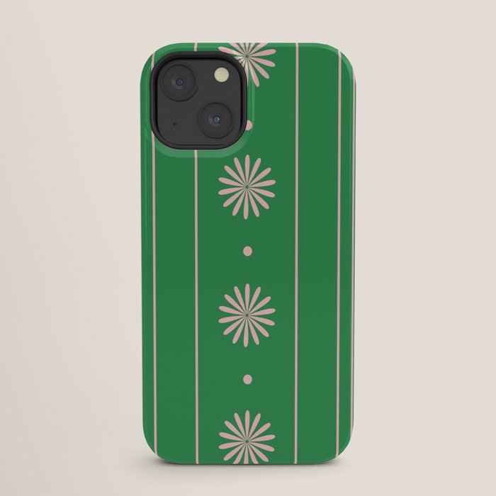 Daisy Stripes Green and Pink Pattern iPhone Case Gallery Image 25