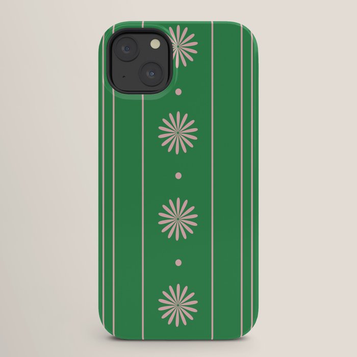 Daisy Stripes Green and Pink Pattern iPhone Case Gallery Image 26