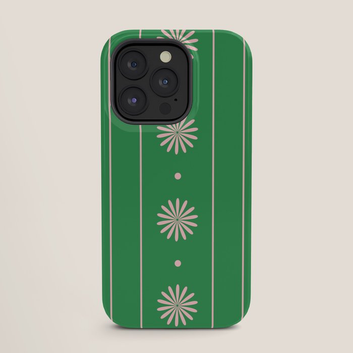 Daisy Stripes Green and Pink Pattern iPhone Case Gallery Image 27