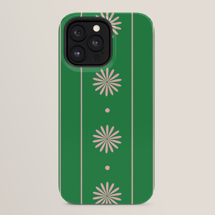 Daisy Stripes Green and Pink Pattern iPhone Case Gallery Image 32