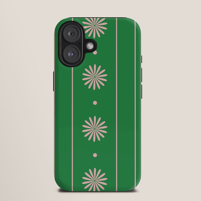 Daisy Stripes Green and Pink Pattern iPhone Case Gallery Image 9