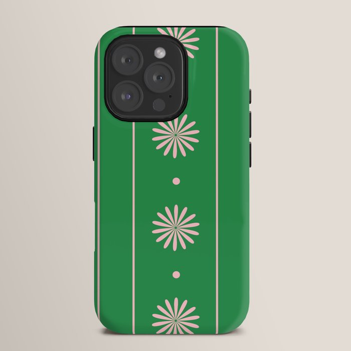 Daisy Stripes Green and Pink Pattern iPhone Case Gallery Image 15