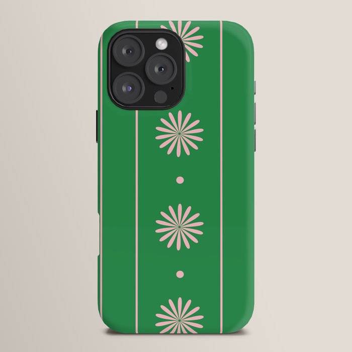 Daisy Stripes Green and Pink Pattern iPhone Case Gallery Image 16