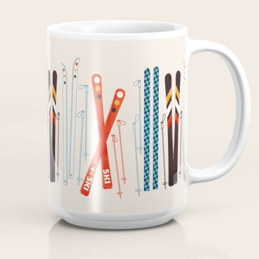 Retro Ski Illustration Coffee Mug Gallery Image 2