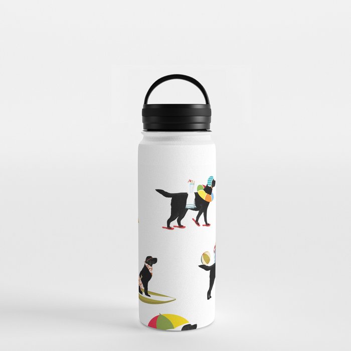 Labrador Beach black lab dog beach Water Bottle Gallery Image 3