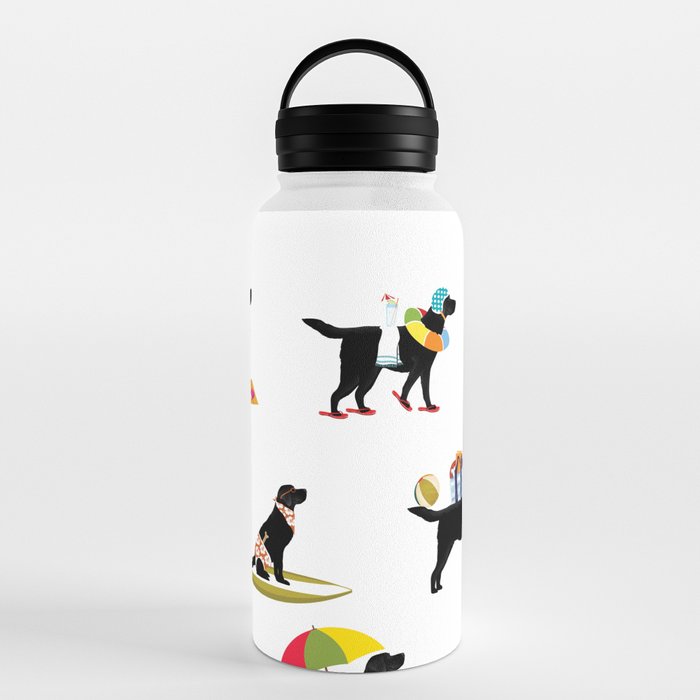 Labrador Beach black lab dog beach Water Bottle Gallery Image 6