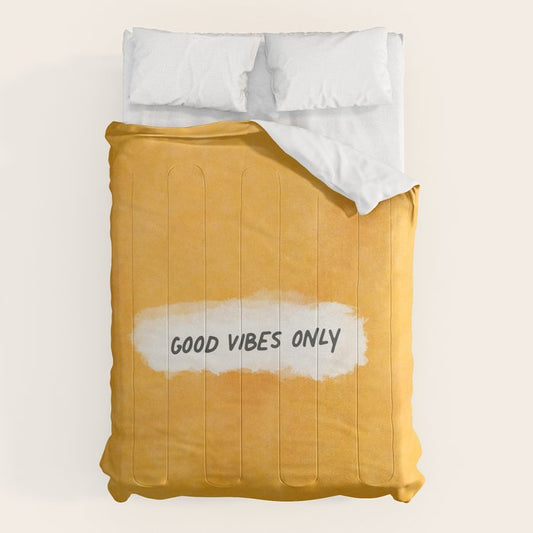 Good Vibes Only: Yellow Canvas Edition Comforter Gallery Image 1