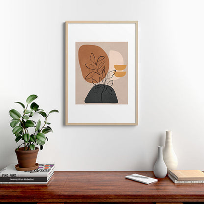 Abstract Minimal Plant 1 Framed Art Print Gallery Image 20