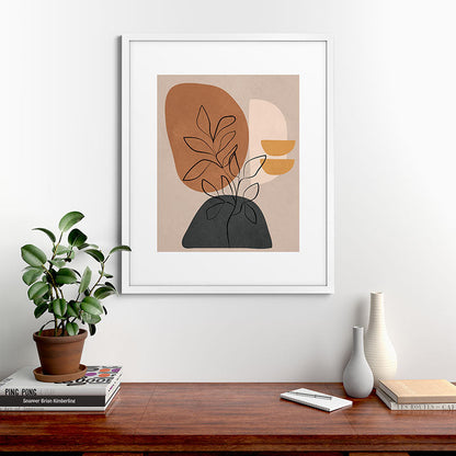 Abstract Minimal Plant 1 Framed Art Print Gallery Image 56