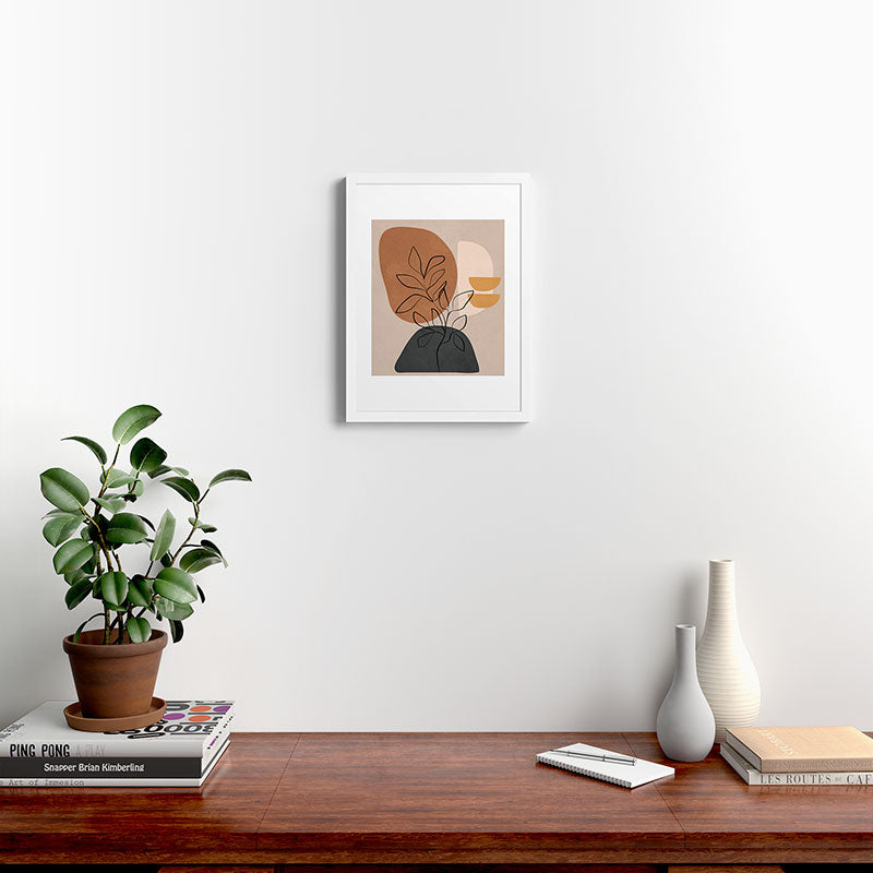 Abstract Minimal Plant 1 Framed Art Print Gallery Image 24