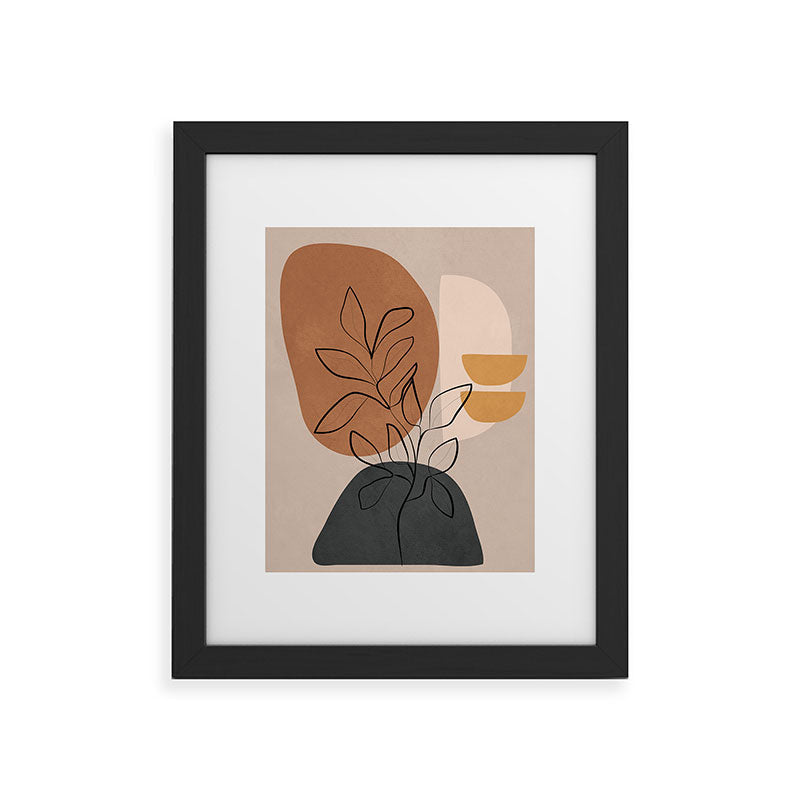 Abstract Minimal Plant 1 Framed Art Print Gallery Image 29