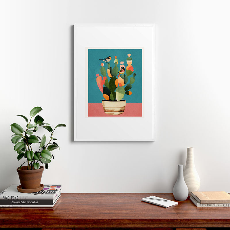 Cactus and Birds 2 Framed Art Print Gallery Image 27