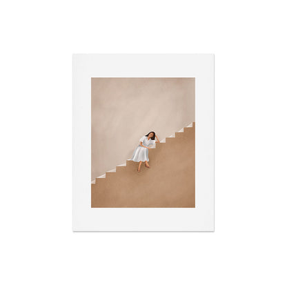 Girl Thinking on a Stairway Art Print Gallery Image 5