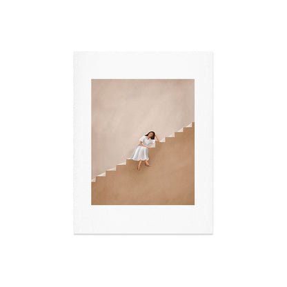Girl Thinking on a Stairway Art Print Gallery Image 6