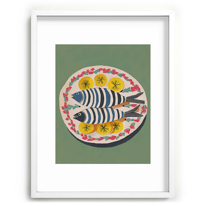 Mediterranean Fish Plate Framed Art Print Gallery Image 78