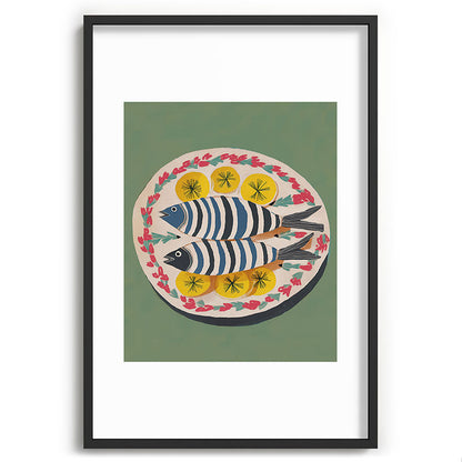 Mediterranean Fish Plate Framed Art Print Gallery Image 62