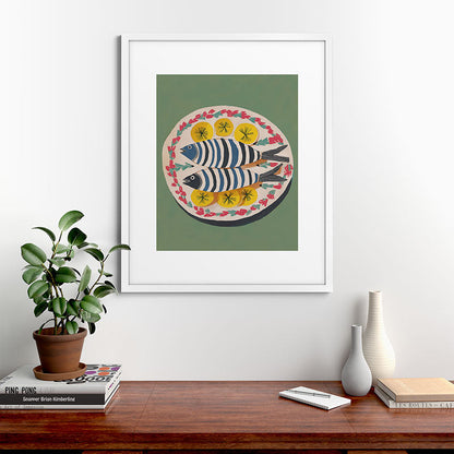 Mediterranean Fish Plate Framed Art Print Gallery Image 56