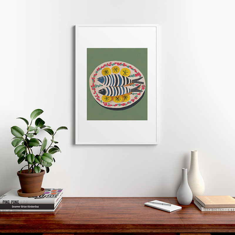 Mediterranean Fish Plate Framed Art Print Gallery Image 27