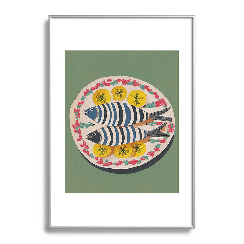Mediterranean Fish Plate Framed Art Print Gallery Image 97