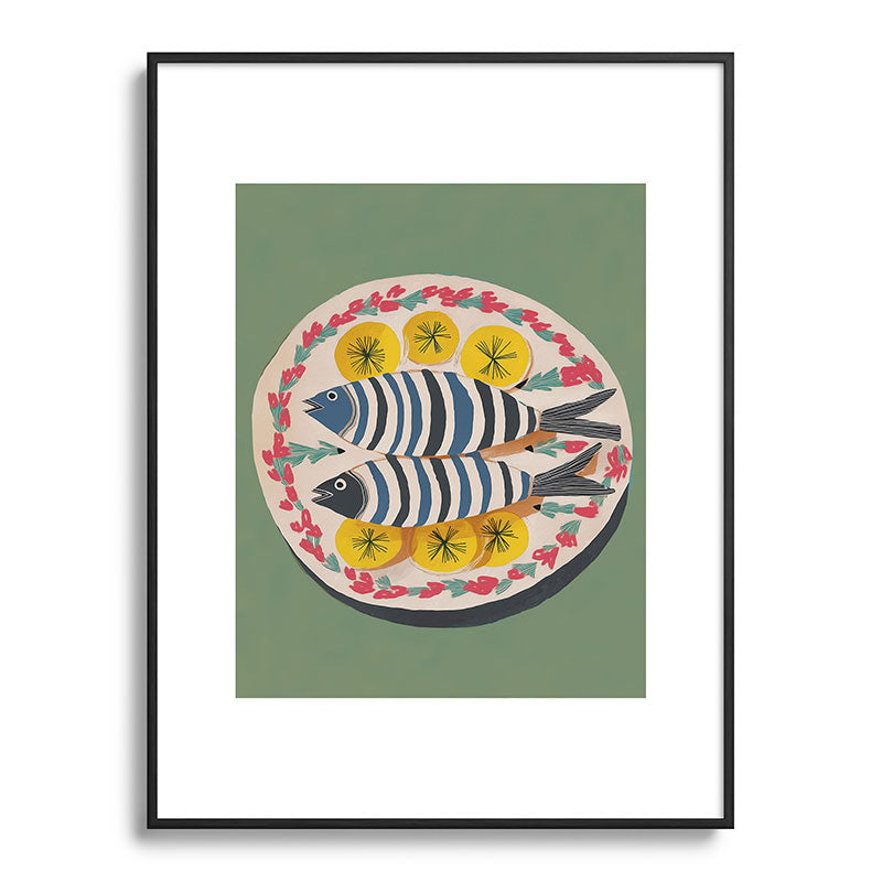 Mediterranean Fish Plate Framed Art Print Gallery Image 85