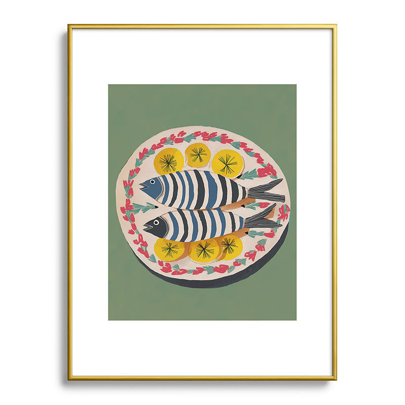 Mediterranean Fish Plate Framed Art Print Gallery Image 92