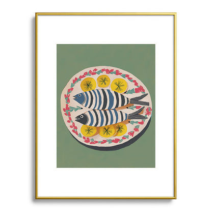 Mediterranean Fish Plate Framed Art Print Gallery Image 92