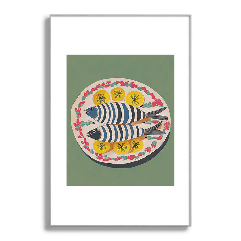 Mediterranean Fish Plate Framed Art Print Gallery Image 100