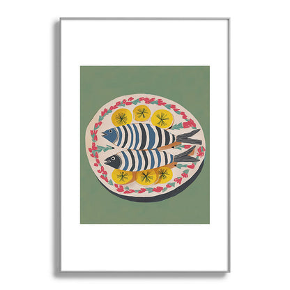 Mediterranean Fish Plate Framed Art Print Gallery Image 100