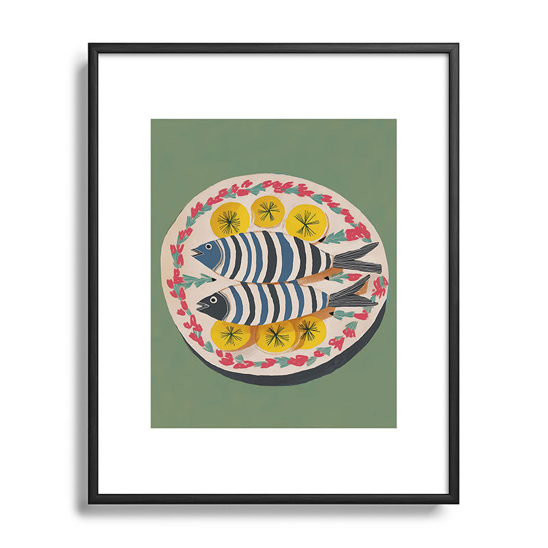 Mediterranean Fish Plate Framed Art Print Gallery Image 81