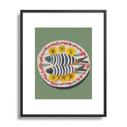 Mediterranean Fish Plate Framed Art Print Gallery Image 81
