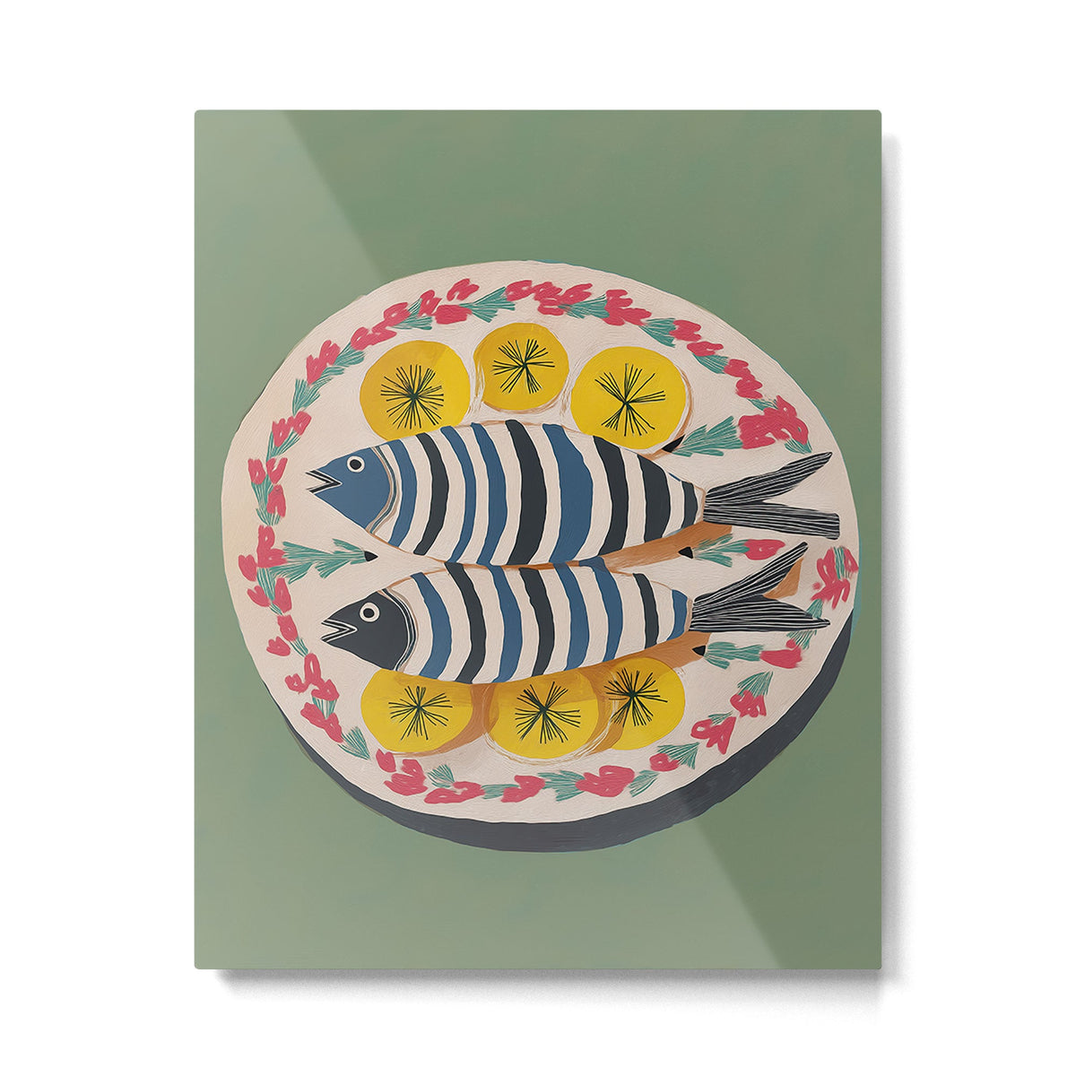 Mediterranean Fish Plate Metal Print Gallery Image 1