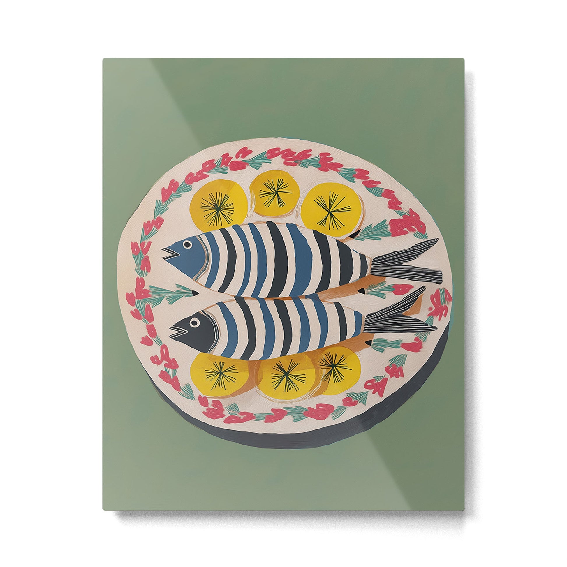Mediterranean Fish Plate Metal Print Gallery Image 1