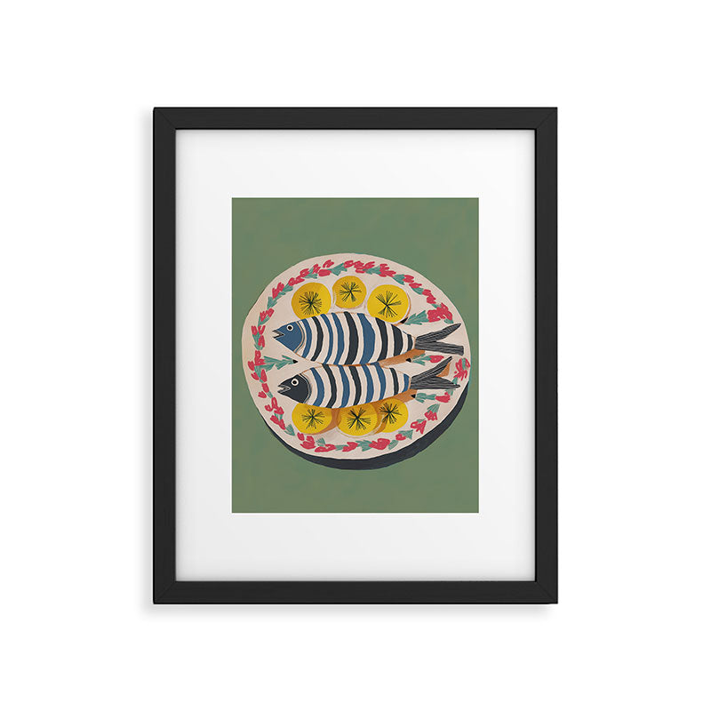 Mediterranean Fish Plate Framed Art Print Gallery Image 5